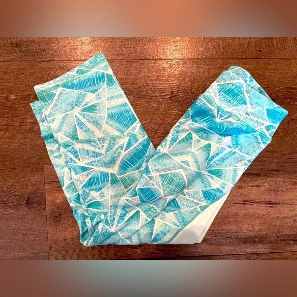 C9 by Champion Girls Blue Geometric Print Athletic Legging Pants Size L (10-12)